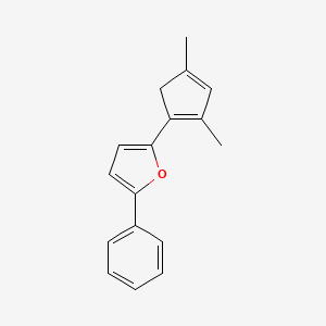 molecular formula C17H16O B12908023 Furan, 2-(2,4-dimethyl-1,3-cyclopentadien-1-yl)-5-phenyl- CAS No. 601468-64-8