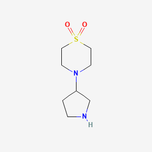 molecular formula C8H16N2O2S B12908035 4-(Pyrrolidin-3-yl)thiomorpholine 1,1-dioxide 