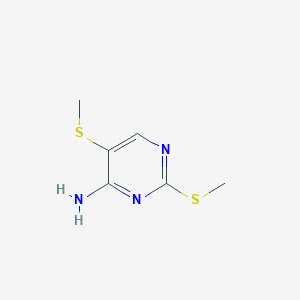 molecular formula C6H9N3S2 B12908036 2,5-Bis(methylsulfanyl)pyrimidin-4-amine CAS No. 6623-79-6
