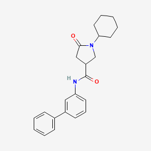 molecular formula C23H26N2O2 B12908061 N-([1,1'-Biphenyl]-3-yl)-1-cyclohexyl-5-oxopyrrolidine-3-carboxamide CAS No. 913741-80-7