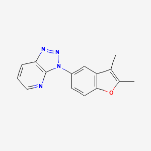 molecular formula C15H12N4O B12908107 3-(2,3-Dimethyl-1-benzofuran-5-yl)-3H-[1,2,3]triazolo[4,5-b]pyridine CAS No. 62490-32-8