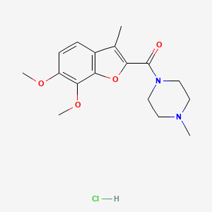 molecular formula C17H23ClN2O4 B12908147 Piperazine, 1-((6,7-dimethoxy-3-methyl-2-benzofuranyl)carbonyl)-4-methyl-, monohydrochloride CAS No. 40713-19-7