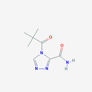 molecular formula C8H12N4O2 B12908225 4-(2,2-Dimethylpropanoyl)-4H-1,2,4-triazole-3-carboxamide CAS No. 62735-37-9