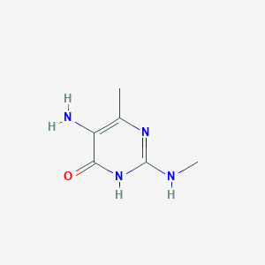 molecular formula C6H10N4O B12908309 5-Amino-6-methyl-2-(methylamino)pyrimidin-4(1H)-one CAS No. 61595-46-8