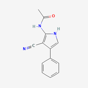 molecular formula C13H11N3O B12908339 N-(3-cyano-4-phenyl-1H-pyrrol-2-yl)acetamide CAS No. 54760-14-4