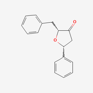 molecular formula C17H16O2 B12908391 Cis-2-benzyl-5-phenyldihydrofuran-3(2H)-one 