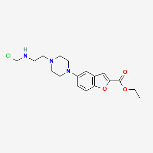 molecular formula C18H24ClN3O3 B12908411 Ethyl 5-(4-(2-((chloromethyl)amino)ethyl)piperazin-1-yl)benzofuran-2-carboxylate 