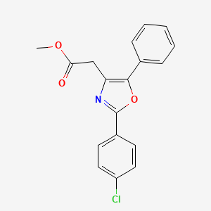 molecular formula C18H14ClNO3 B12908421 Methyl [2-(4-chlorophenyl)-5-phenyl-1,3-oxazol-4-yl]acetate CAS No. 111989-94-7