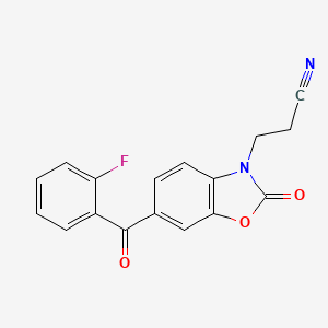 molecular formula C17H11FN2O3 B12908427 3-[6-(2-Fluorobenzoyl)-2-oxo-1,3-benzoxazol-3(2H)-yl]propanenitrile CAS No. 648410-60-0