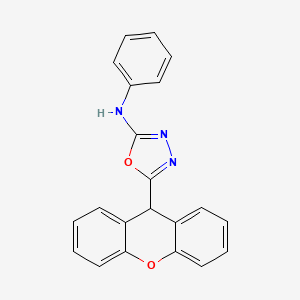 molecular formula C21H15N3O2 B12908430 N-Phenyl-5-(9H-xanthen-9-YL)-1,3,4-oxadiazol-2-amine CAS No. 62966-62-5