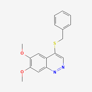 molecular formula C17H16N2O2S B12908543 4-(Benzylthio)-6,7-dimethoxycinnoline CAS No. 5387-97-3