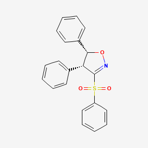 molecular formula C21H17NO3S B12908554 Cis-4,5-diphenyl-3-(phenylsulfonyl)-4,5-dihydroisoxazole 