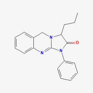 molecular formula C19H19N3O B12908599 Imidazo[2,1-b]quinazolin-2(3H)-one, 1,5-dihydro-1-phenyl-3-propyl- CAS No. 832676-92-3