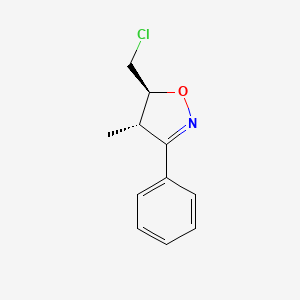 molecular formula C11H12ClNO B12908651 Trans-5-(chloromethyl)-4-methyl-3-phenyl-4,5-dihydroisoxazole 