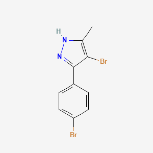 molecular formula C10H8Br2N2 B12908694 4-Bromo-3-(4-bromophenyl)-5-methyl-1H-pyrazole 