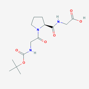 molecular formula C14H23N3O6 B12908718 Glycine, N-[1-[N-[(1,1-dimethylethoxy)carbonyl]glycyl]-L-prolyl]- CAS No. 66143-41-7