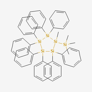 molecular formula C52H52Si6 B12908725 Cyclopentasilane, 1-methyl-2,2,3,3,4,4,5,5-octaphenyl-1-(trimethylsilyl)- CAS No. 56706-07-1