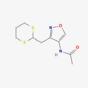molecular formula C10H14N2O2S2 B12908735 N-{3-[(1,3-Dithian-2-yl)methyl]-1,2-oxazol-4-yl}acetamide CAS No. 87149-81-3