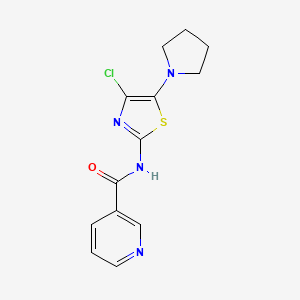 molecular formula C13H13ClN4OS B12908761 N-[4-Chloro-5-(pyrrolidin-1-yl)-1,3-thiazol-2-yl]pyridine-3-carboxamide CAS No. 828921-03-5