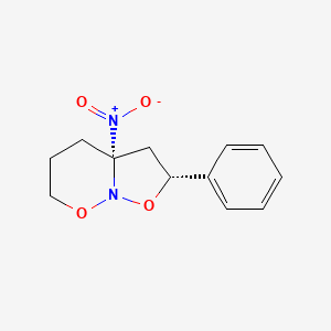 molecular formula C12H14N2O4 B12908766 Cis-3a-nitro-2-phenylhexahydroisoxazolo[2,3-b][1,2]oxazine 