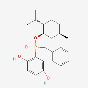 molecular formula C23H31O4P B12908808 (Sp)-(1R,2S,5R)-2-Isopropyl-5-methylcyclohexyl benzyl(2,5-dihydroxyphenyl)phosphinate 