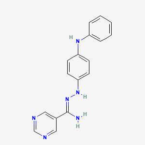 molecular formula C17H16N6 B12908922 N'-(4-(Phenylamino)phenyl)pyrimidine-5-carboximidhydrazide 