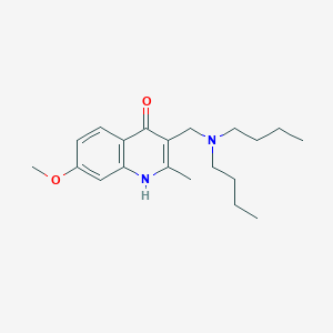 molecular formula C20H30N2O2 B12909004 3-[(dibutylamino)methyl]-7-methoxy-2-methyl-1H-quinolin-4-one CAS No. 5442-56-8