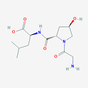 molecular formula C13H23N3O5 B12909138 Glycyl-(4R)-4-hydroxy-L-prolyl-L-leucine CAS No. 62147-13-1