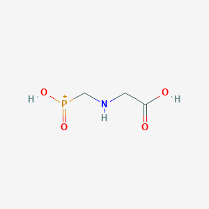 molecular formula C3H7NO4P+ B12909142 N-{[Hydroxy(oxo)phosphaniumyl]methyl}glycine CAS No. 71572-95-7