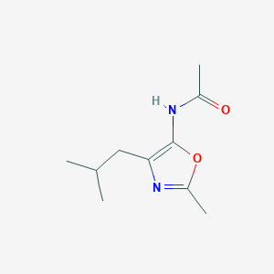 molecular formula C10H16N2O2 B12909147 N-[2-Methyl-4-(2-methylpropyl)-1,3-oxazol-5-yl]acetamide CAS No. 87783-73-1