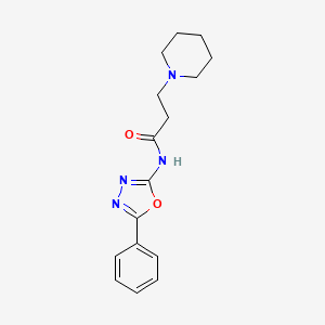 molecular formula C16H20N4O2 B12909186 N-(5-Phenyl-1,3,4-oxadiazol-2-yl)-3-(piperidin-1-yl)propanamide CAS No. 89757-82-4