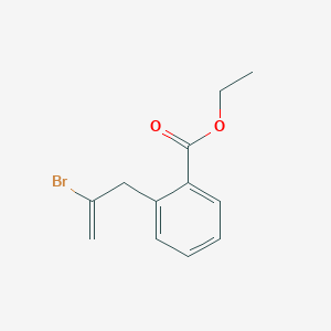 molecular formula C12H13BrO2 B1290920 2-Bromo-3-(2-carboethoxyphenyl)-1-propene CAS No. 731772-80-8