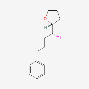 molecular formula C14H19IO B12909218 Furan, tetrahydro-2-[(1R)-1-iodo-4-phenylbutyl]-, (2R)- CAS No. 651057-11-3