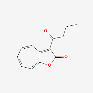molecular formula C13H12O3 B12909296 3-Butanoyl-2H-cyclohepta[b]furan-2-one CAS No. 819884-00-9