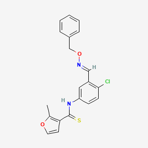 molecular formula C20H17ClN2O2S B12909353 3-Furancarbothioamide, N-(4-chloro-3-(((phenylmethoxy)imino)methyl)phenyl)-2-methyl- CAS No. 178870-45-6