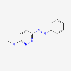 molecular formula C12H13N5 B12909407 N,N-Dimethyl-6-[(E)-phenyldiazenyl]pyridazin-3-amine CAS No. 119023-95-9
