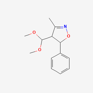 molecular formula C13H17NO3 B12909490 4-(Dimethoxymethyl)-3-methyl-5-phenyl-4,5-dihydro-1,2-oxazole CAS No. 89479-75-4