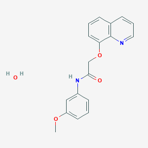 molecular formula C18H18N2O4 B12909539 N-(3-Methoxyphenyl)-2-(quinolin-8-yloxy)acetamide hydrate CAS No. 927183-81-1