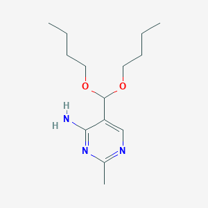 molecular formula C14H25N3O2 B12909554 5-(Dibutoxymethyl)-2-methylpyrimidin-4-amine CAS No. 87647-15-2