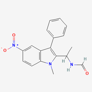 molecular formula C18H17N3O3 B12909562 N-(1-(1-Methyl-5-nitro-3-phenyl-1H-indol-2-yl)ethyl)formamide CAS No. 84858-16-2