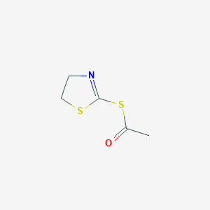 molecular formula C5H7NOS2 B12909594 Ethanethioic acid, S-(4,5-dihydro-2-thiazolyl) ester CAS No. 408331-56-6