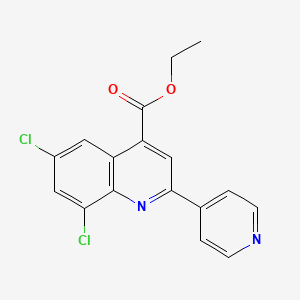 molecular formula C17H12Cl2N2O2 B12909658 Ethyl 6,8-dichloro-2-(pyridin-4-yl)quinoline-4-carboxylate CAS No. 6332-49-6