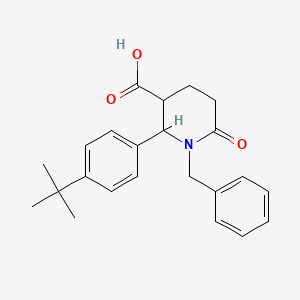 1-Benzyl-2-[4-(tert-butyl)phenyl]-6-oxo-3-piperidinecarboxylic acid