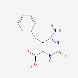 molecular formula C12H11N3O2S B12909778 6-Amino-5-benzyl-2-sulfanylidene-2,3-dihydropyrimidine-4-carboxylic acid CAS No. 20865-47-8