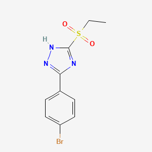 molecular formula C10H10BrN3O2S B12909796 3-(4-Bromophenyl)-5-(ethanesulfonyl)-1H-1,2,4-triazole CAS No. 924663-94-5