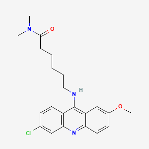 molecular formula C22H26ClN3O2 B12909818 Hexanamide, 6-((6-chloro-2-methoxy-9-acridinyl)amino)-N,N-dimethyl- CAS No. 77420-95-2