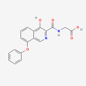 molecular formula C18H14N2O5 B12910017 N-(4-Hydroxy-8-phenoxyisoquinoline-3-carbonyl)glycine CAS No. 916171-76-1