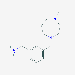 molecular formula C14H23N3 B1291025 3-[(4-Methylhomopiperazin-1-YL)methyl]benzylamine CAS No. 915707-48-1