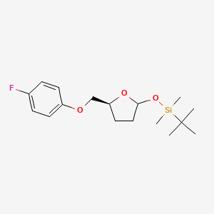molecular formula C17H27FO3Si B12910299 tert-Butyl({(5S)-5-[(4-fluorophenoxy)methyl]oxolan-2-yl}oxy)dimethylsilane CAS No. 220623-68-7