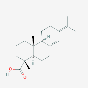 molecular formula C20H30O2 B129107 (1R,4aR,4bS,10aR)-1,4a-dimethyl-7-(propan-2-ylidene)-1,2,3,4,4a,4b,5,6,7,9,10,10a-dodecahydrophenanthrene-1-carboxylic acid CAS No. 471-77-2